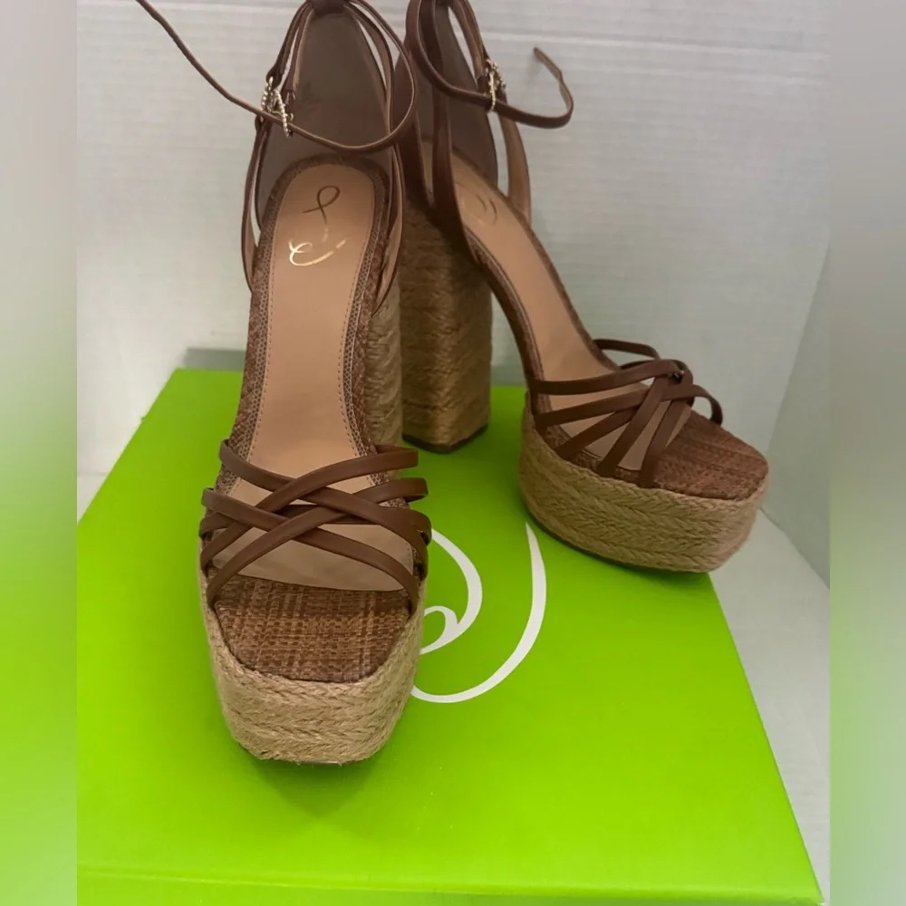 NEW Sam Edelman Kade Ankle Strap Espadrille Platform Sandal Sandals Shoes 9.5 - Picture 2 of 8